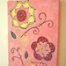 girl kid room decor..baby nursery wall art..original canvas painting..painted children artwork..11 x 14 floral scroll pink "flower swirls"