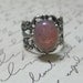 Harlequin Opal Ring-Sterling silver ox fire opal ring, fire opal filigree ring,silver opal ring--LAST ONE