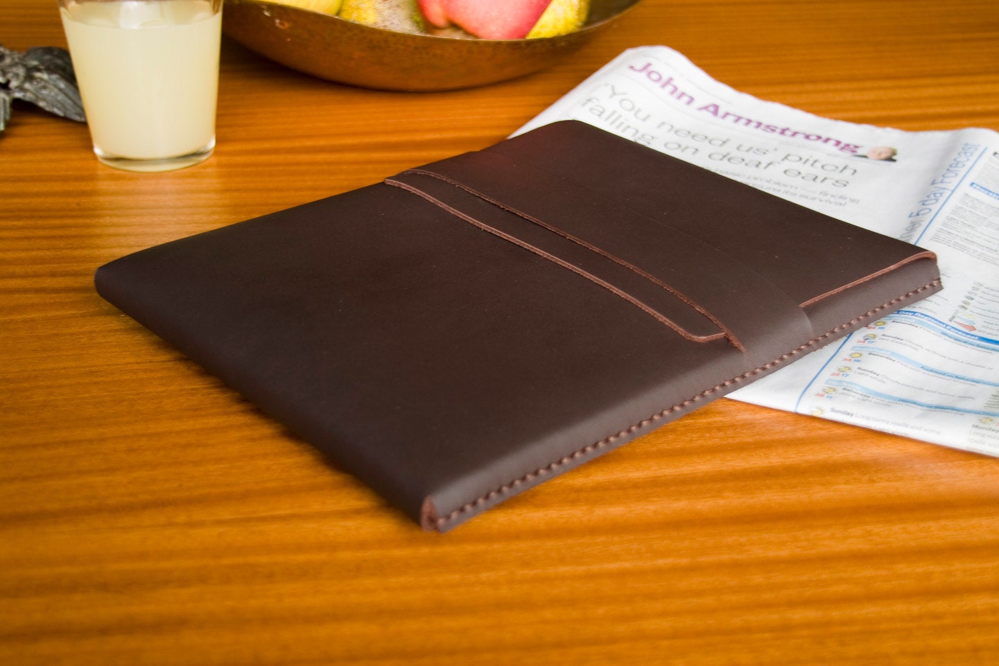 Leather iPad / Tablet Case - Chocolate - FREE SHIPPING
