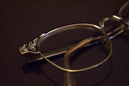 vintage 1950s rose gold cats eye womens eye glasses in a larger size