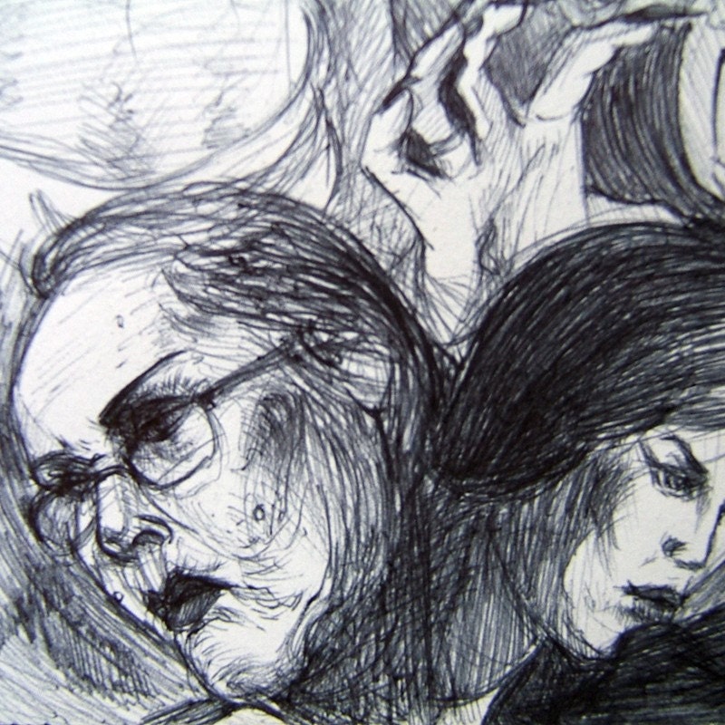 VAMPIRA Ballpoint Drawing of Maila Nurmi