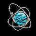Atomic Dichroic Blue Fused Glass Brooch Cosmic