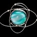 Atomic Dichroic Green Fused Glass Brooch Cosmic