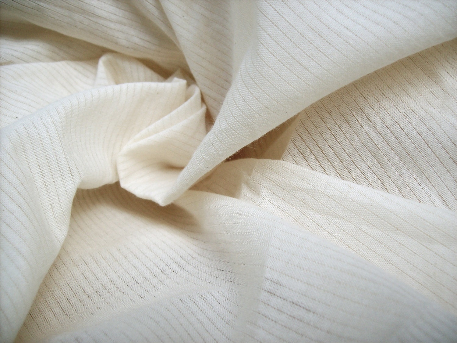 Organic Cotton Fabric Voile Greige - pinstripe self-weave 64"Wide TREASURY ITEM Wonderful as a Quilt Backing