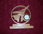 Wooden Jet miniature desk clock
