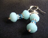 Sale - Amazonite and Swarovski earrings - Eowyn