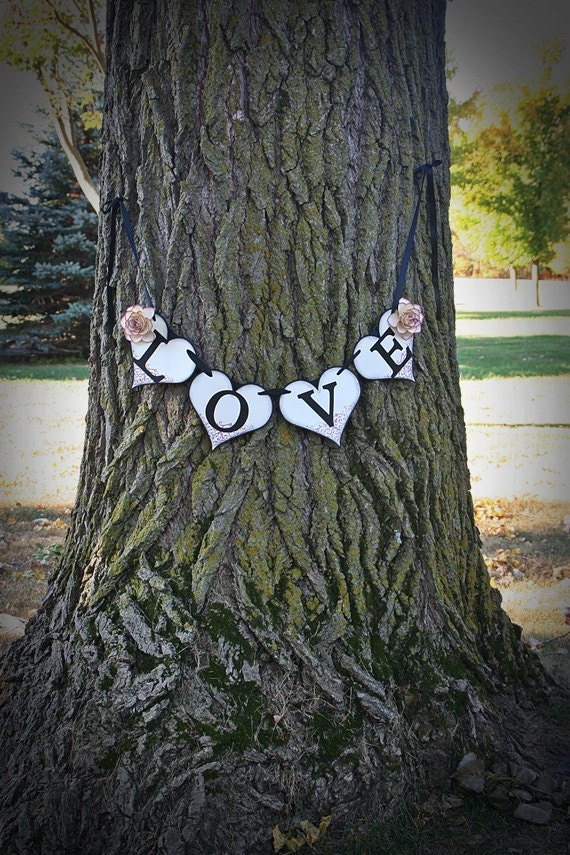 Wedding Garland Wedding Banner LOVE Eggplant Anniversary Engagement Photo Prop Custom