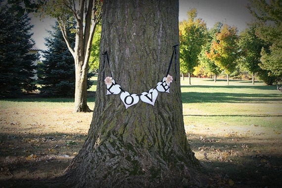 Wedding Garland Wedding Banner LOVE Eggplant Anniversary Engagement Photo Prop Custom
