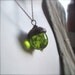 Glass Acorn Necklace - Olivine with Goldstone by Bullseyebeads