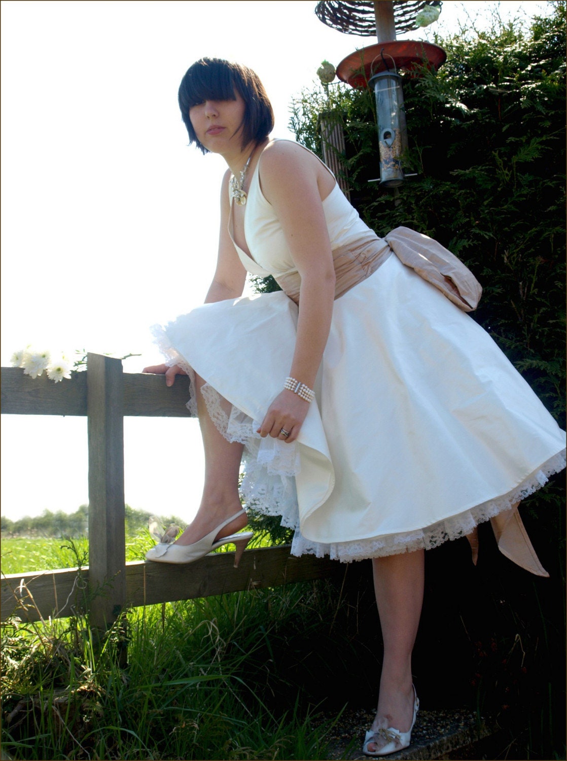 June - 50s Wedding Dress, silk dupion
