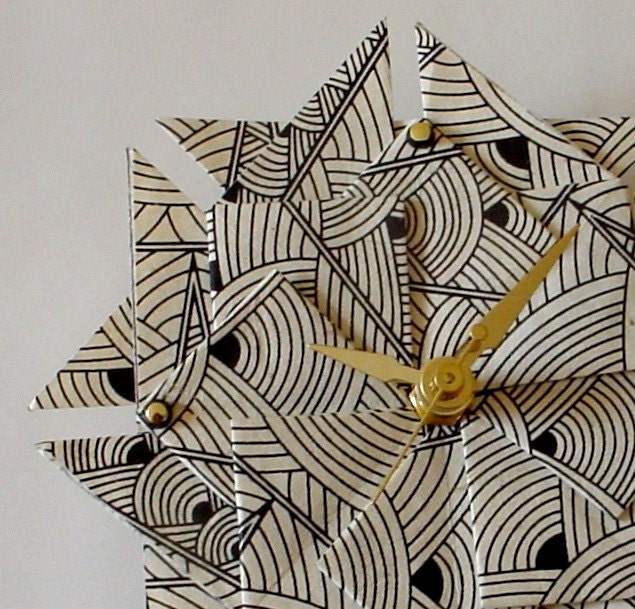 Art Deco Origami  Clock-Small/ Stocking Stuffer