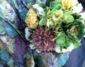 Yellow Lilac Cabbage Roses Bridal Bouquet Spring Garden