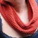 Peach Rust Crochet Cowl circular scarf neck warmer, unisex, ready to ship.