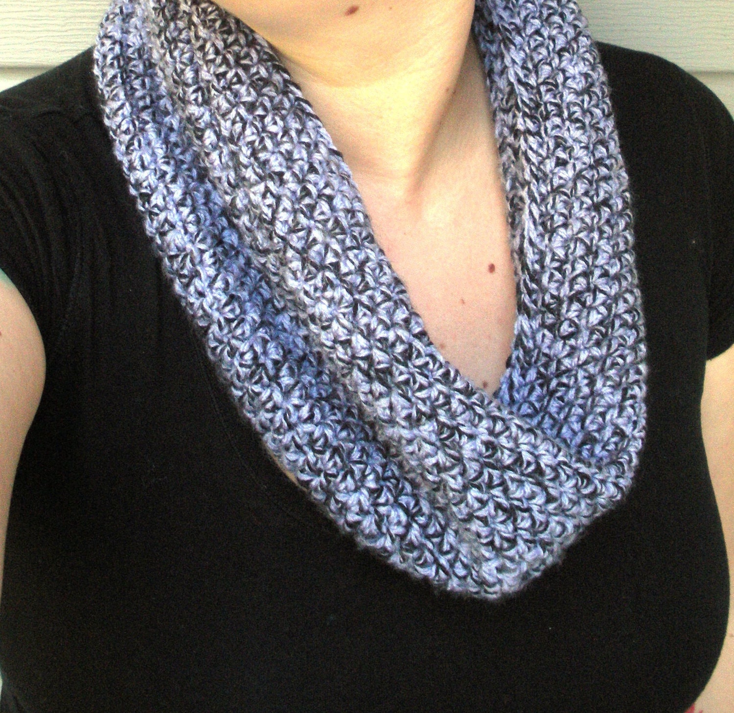 Lavender crochet Cowl neck warmer scarf, juniors or women, ready to ship.