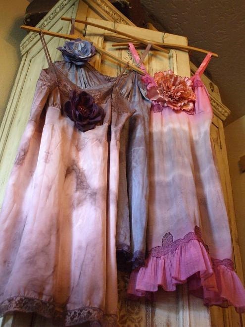 Custom Vintage Restyled Tie Dye Shabby, Hippie, Gypsy, Boho, Prairie, Cowgirl Hand Dyed Slip Dress Couture