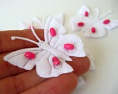 Pink Beaded Fabric Flowers
