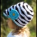Crochet Pattern for Resale - The Funky Zebra Hat in Blue