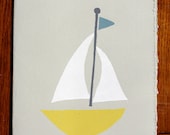 Yellow Sailboat blank greeting card