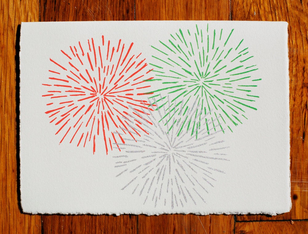 Fireworks Blank Greeting Card