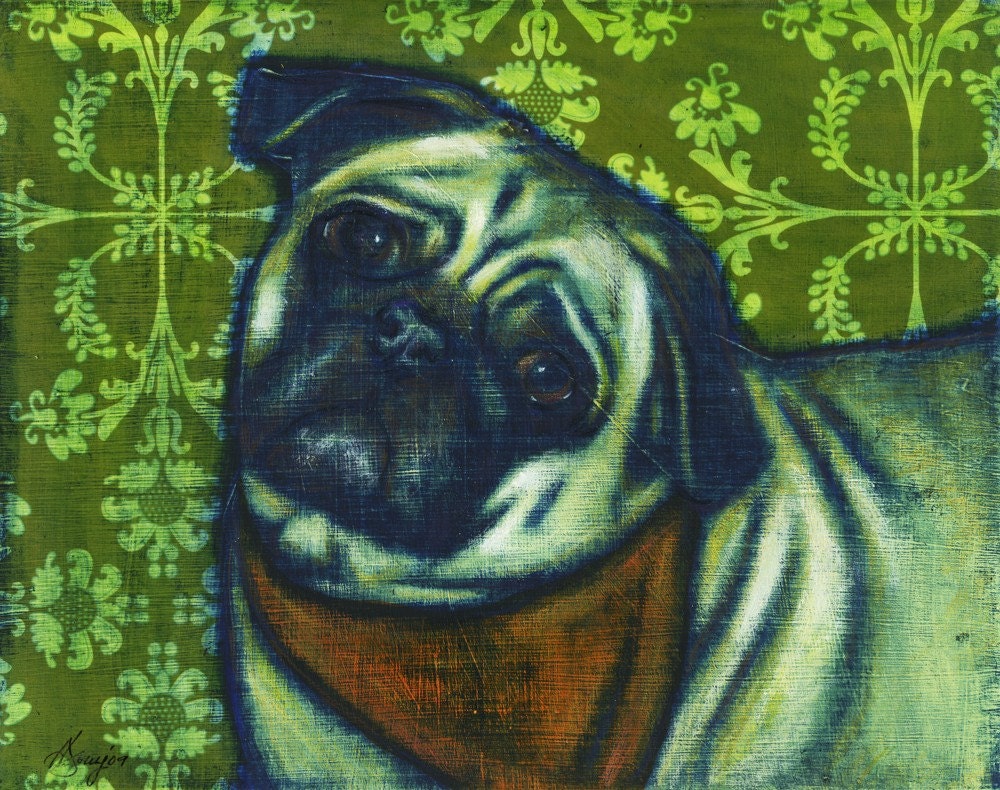 Oscar the Pug - 8x10 Custom Pet Portrait