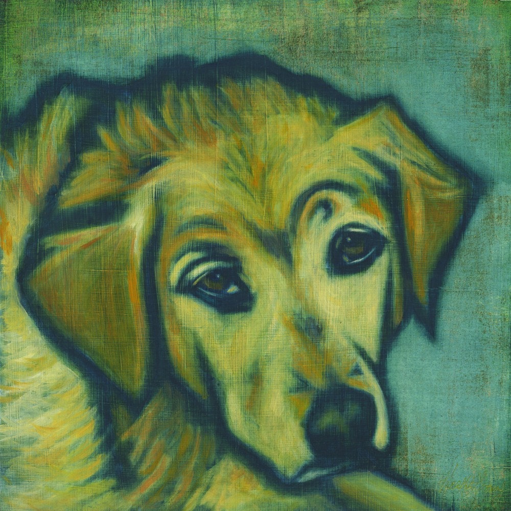Custom Pet Portrait - Square - Lab - Golden Retriever
