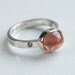 Oregon Sunstone Ring with Green Sapphire, 14k Gold and Sterling