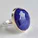 Lapis Ring in Recycled 14k Gold and Sterling Silver - free form rose cut stone