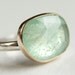 Colombian Emerald Ring in Recycled 14k Gold and Sterling Silver -Free Form Rose Cut Gemstone