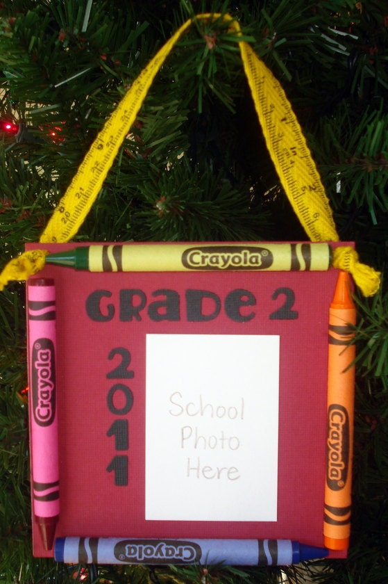 Reserved for Allison Johnson 2011 Grade 2 Crayon Keepsake School Photo Ornament