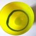 Vintage Yellow, Teal Swedish Art Glass Bowl, Vase, Bertil Vallien