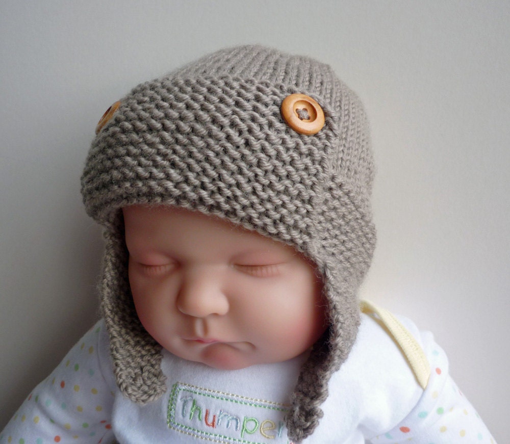 Knitting Pattern Aviator Hat Baby to Child sizes  TATE Instant Download