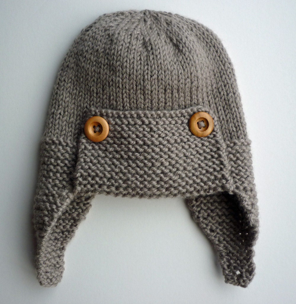 Aviator Hat Knitting Pattern Baby to Child sizes REGAN Instant Download
