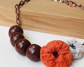 Resin Necklace -  Brown resin beads and yo yos - statement necklace - resin jewelry - Mother's Day Gifts