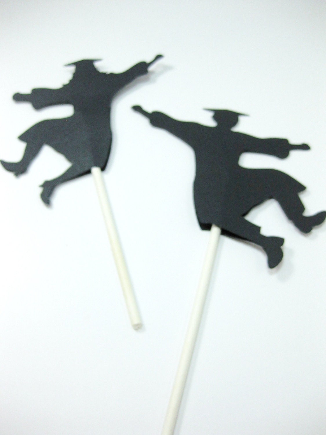 Graduation Cupcake Toppers Set of 12 Guy Jumping For Joy Eco Friendly