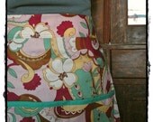 Pink Lotus Retro Half Apron