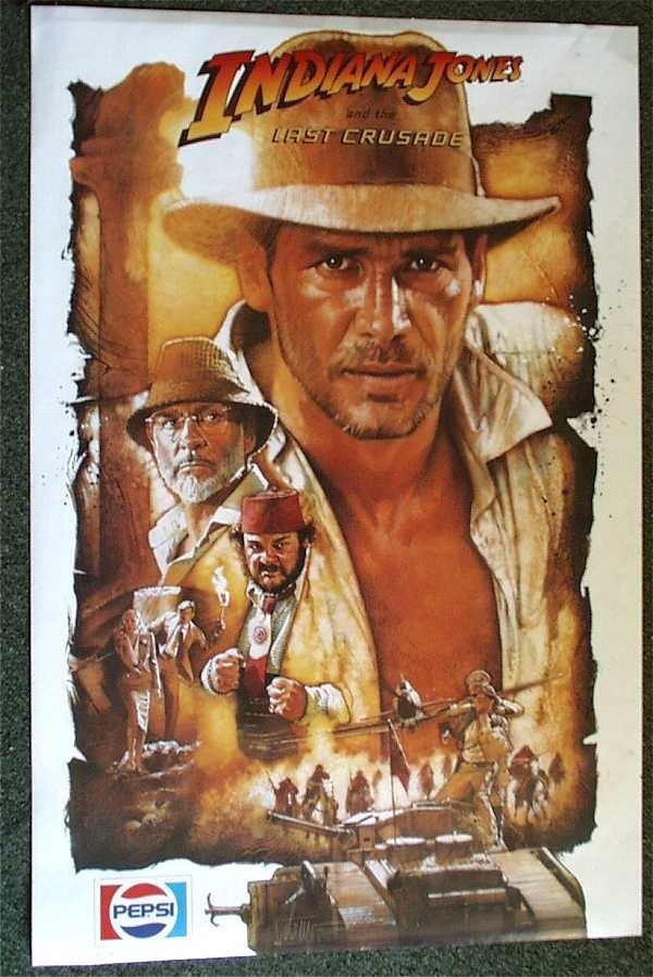Indiana Jones and the Last Crusade   Pepsi Promotional Poster  1989 Harrison Ford