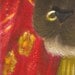 Siamese Cat Art, Cat Dressed in Indian Sari Robes 5x7 Fine Art Print