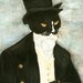Mr Darcy Cat, Tuxedo Cat Wearing Top Hat, 5x7 Archival Cat Art Print