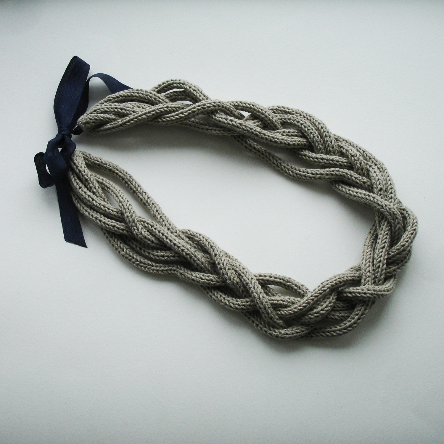 Six Cord Knitted Necklace - Choice of colours