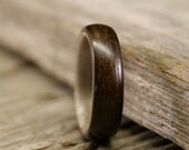 Ziricote Bentwood Ring Lined With Grey Maple - Handcrafted Wooden Ring