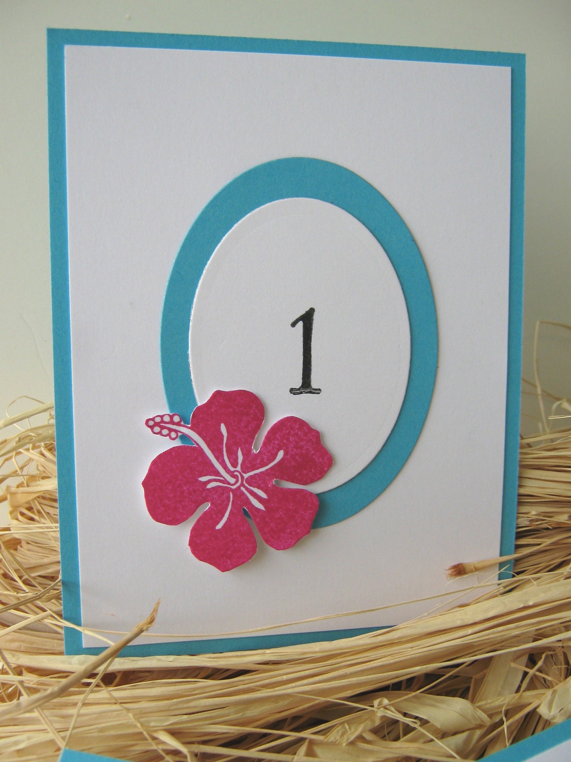 Tropical Wedding Table Numbers, Hibiscus, Hawaii Wedding Table Numbers