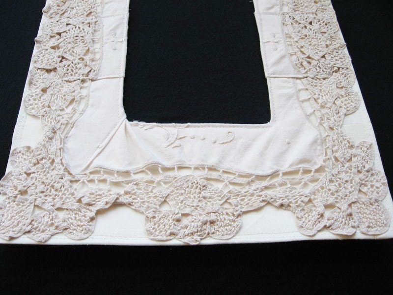 White Beige Lace Mat, unframed 11x14 for 5x7 print