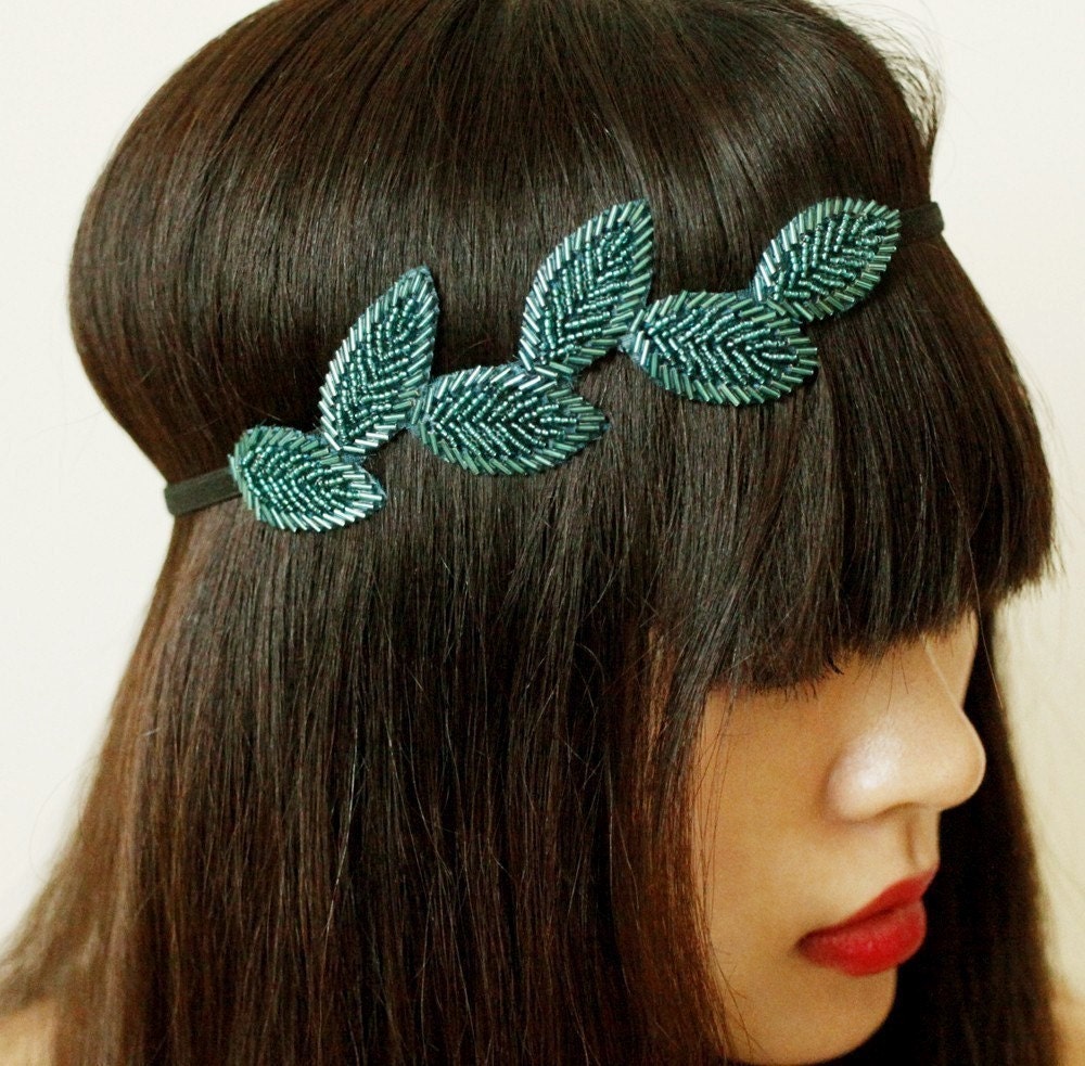 headband by icecreamcandy-spring green leafs
