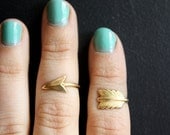 First Knuckle Adjustable Arrow Rings -  Set of 2 Rings