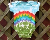 RESERVED Tie Dye Baby Onesie - Rainbow Bliss - Sizes newborn, 6, 12, 18, 24 month - Made To Order