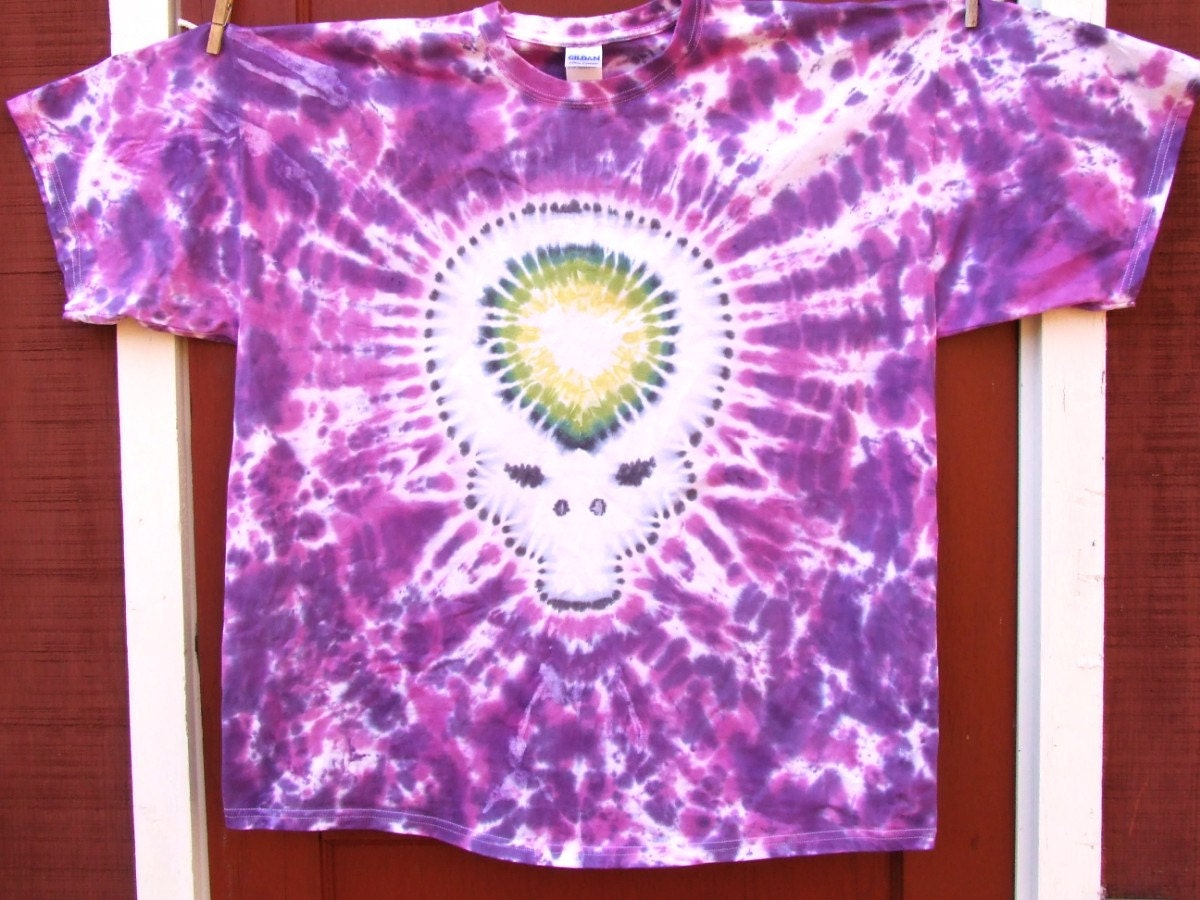 Tie Dye T-Shirt - Purple Steal Your Face Skull - Adult 2XL - Ready to Ship