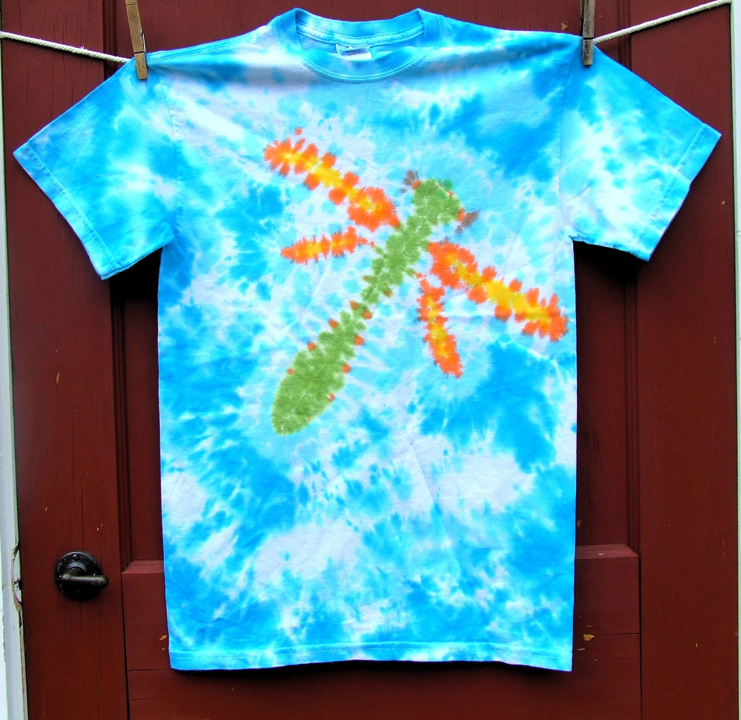 Tie Dye T-shirt - Dragonfly in the Sky - Adult Small - Ready to Ship