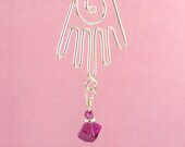Healing Hands III earrings, sterling silver and Swarovski crystals