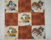 40 5 inch Cats and Dogs on the beach for quilts