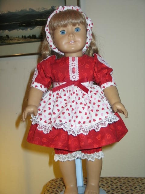 Valentine 4 pc outfit for American Girl Doll homemade by sewcalico65.etsy.com